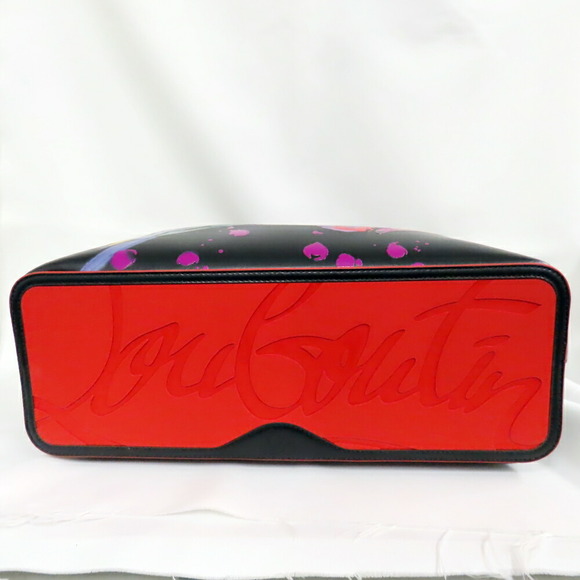 Christian Louboutin Black Tote Studded Leather Bag Kabata Pattern Love - Picture 7 of 10